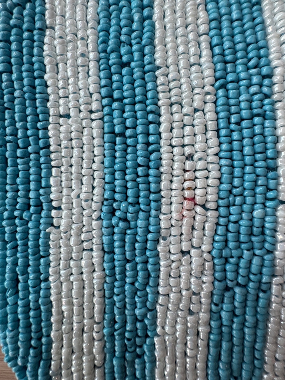 Handcrafted in India Blue Striped Vegetable Beaded Bag Viral TikTok NWT - Picture 10 of 16